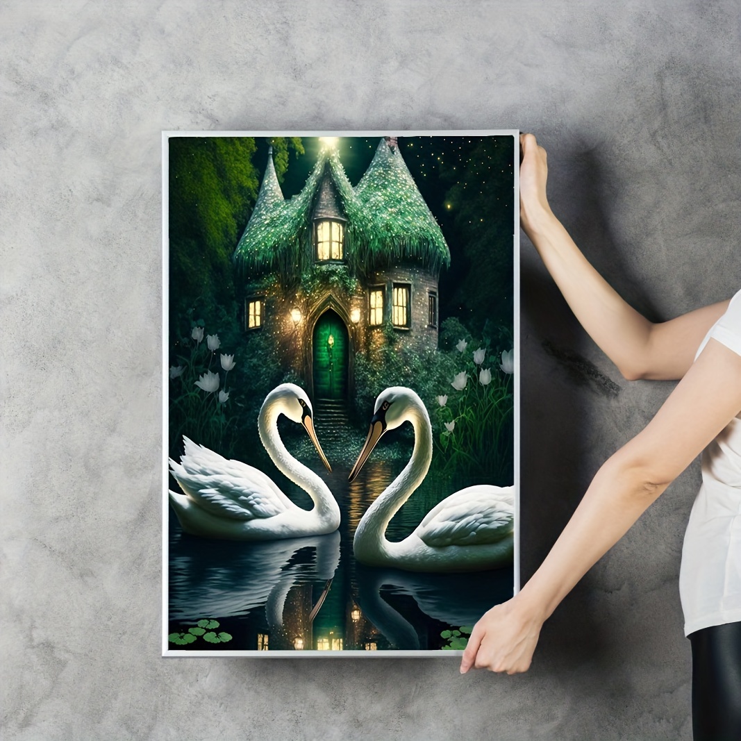 5D Diy Diamond Art Painting Scenic Swan Diamond Painting Kits