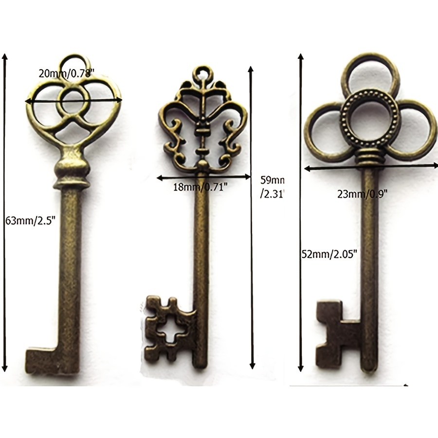 12 x Royal Skeleton Key Antique Old look Vintage Key