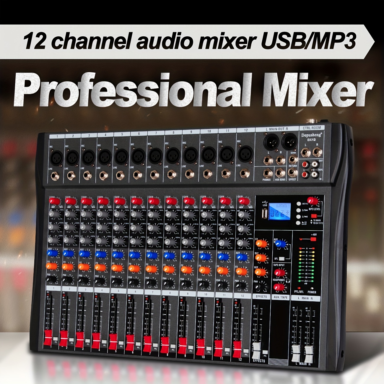 YINXIER Console de mixage pour console de mixage audio-vidéo USB à