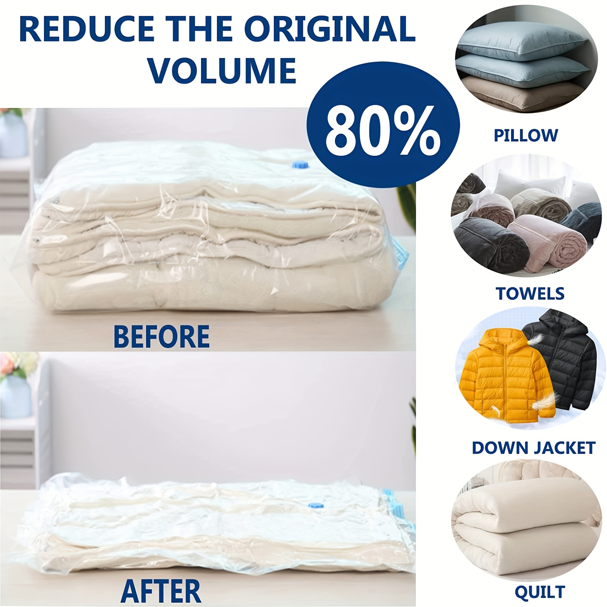 Vacuum Storage Bags With Electric Air Pump, Space Saver Bag For Clothes,  Mattress, Blanket, Duvets, Pillows, Comforters - Temu