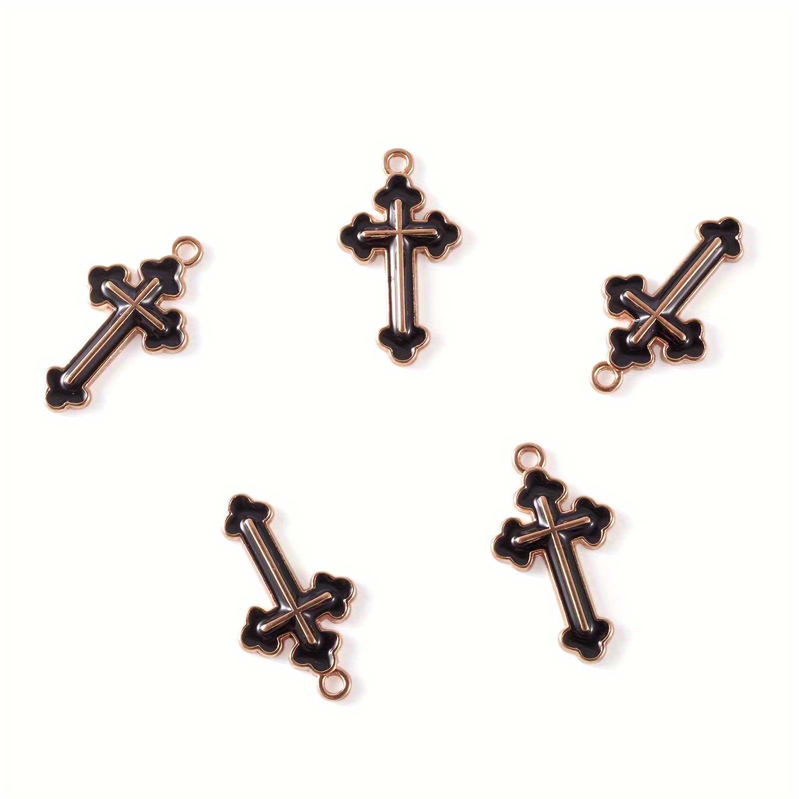 100pcs Alloy Enamel Pendants Cross Charms Colorful for Earrings