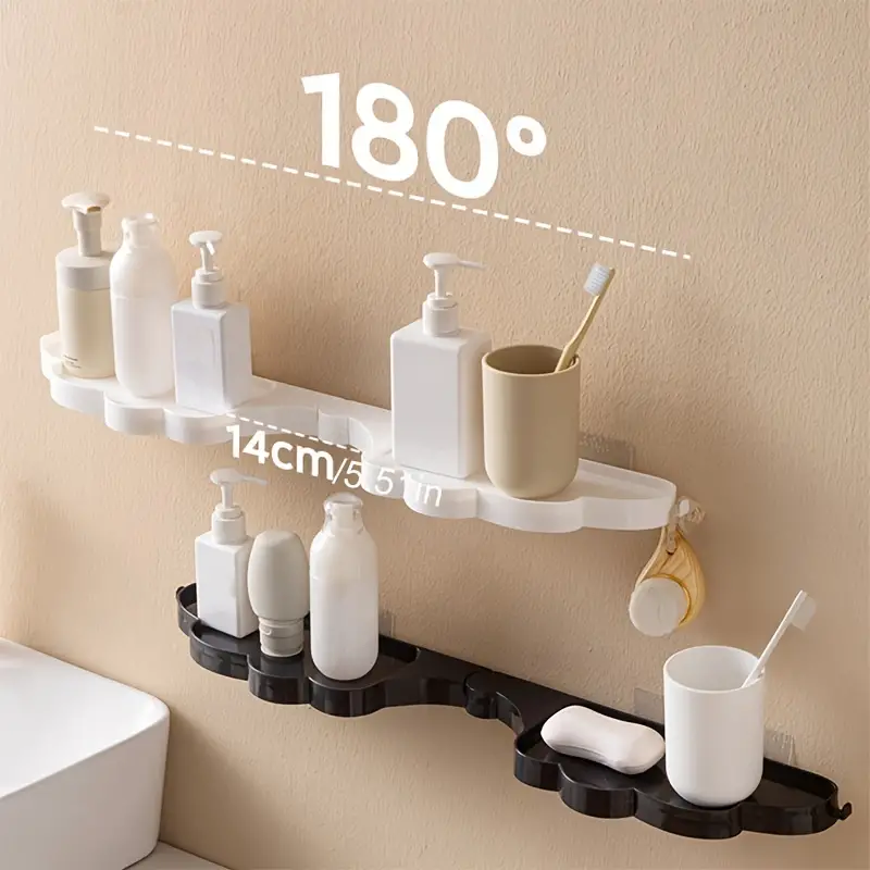 Foldable Rotate Bathroom Shelves Wall Mounted Shampoo Holder Corner  Bathroom Organizer Multi-function Shower Organizer