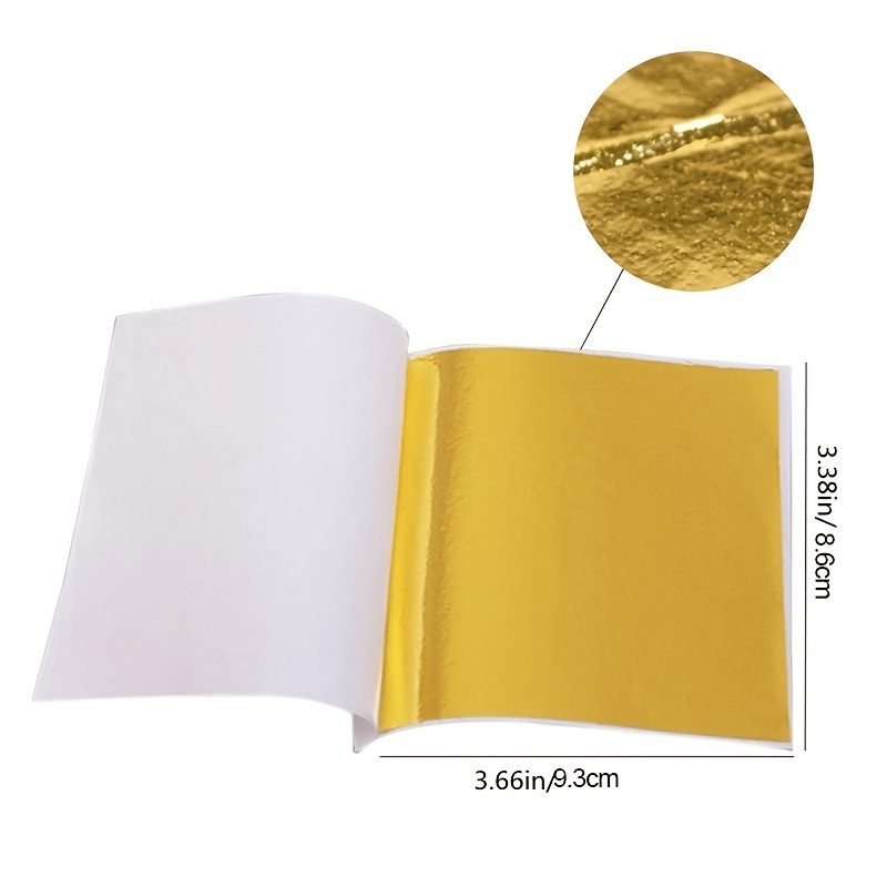100 Sheets Foil Leaf Paper Imitation Gold Silver Copper Leaf Gilding Craft  Decor