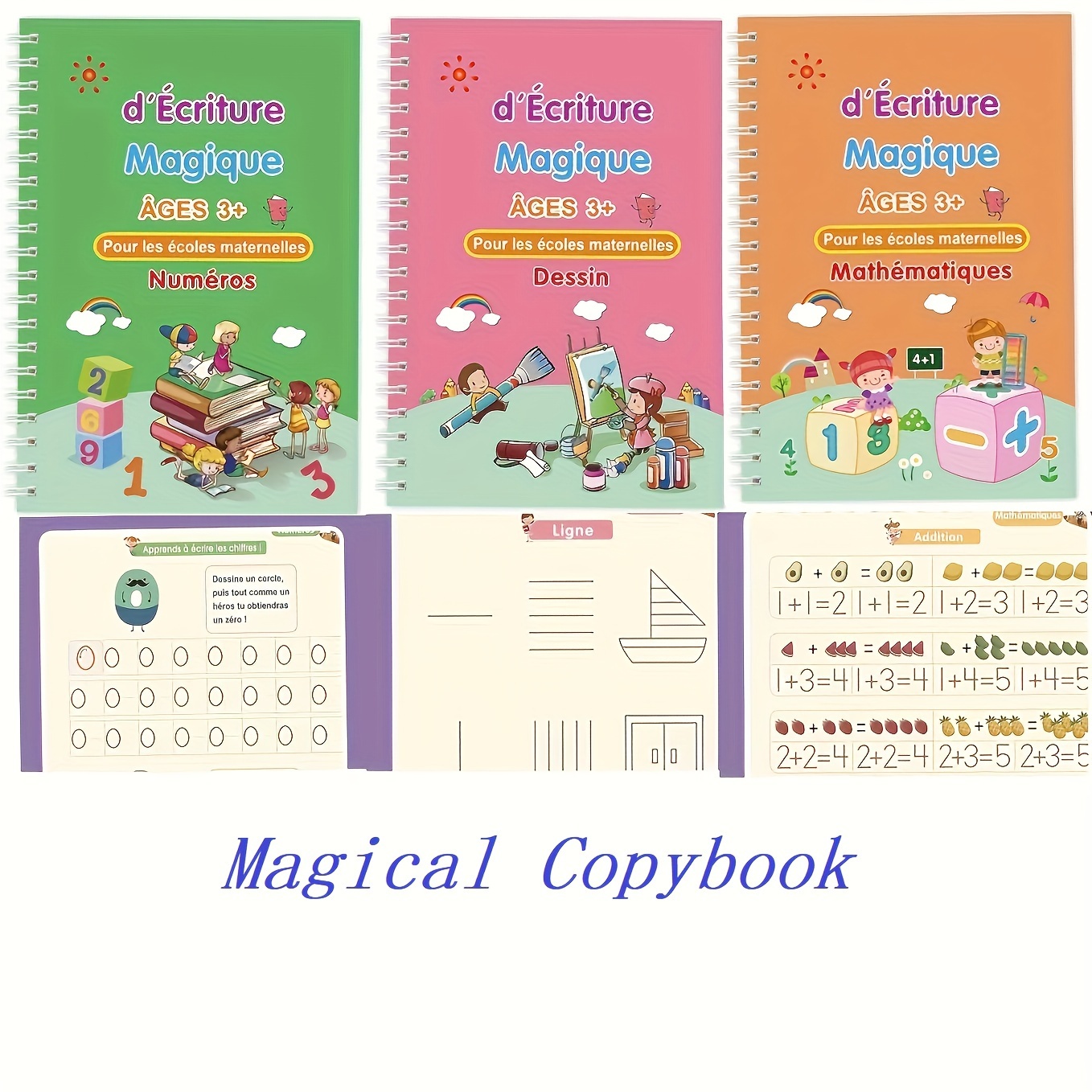 Generic Pack 4 livres Réutilisable de calligraphie magique pour