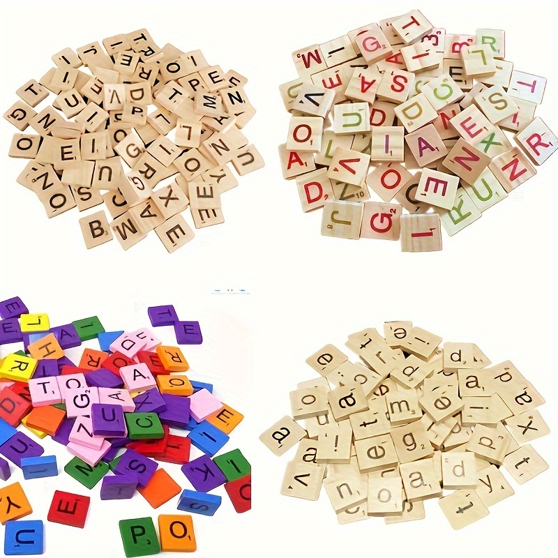 JoGoi Lettres et Chiffres en Bois de Scrabble-Puzzle Alphabets A à Z 500  pcs Capitale Lettres pour Artisanat Orthographe Jeu de Mots croisés au  Scrabble (Couleur-2) : : Jeux et Jouets