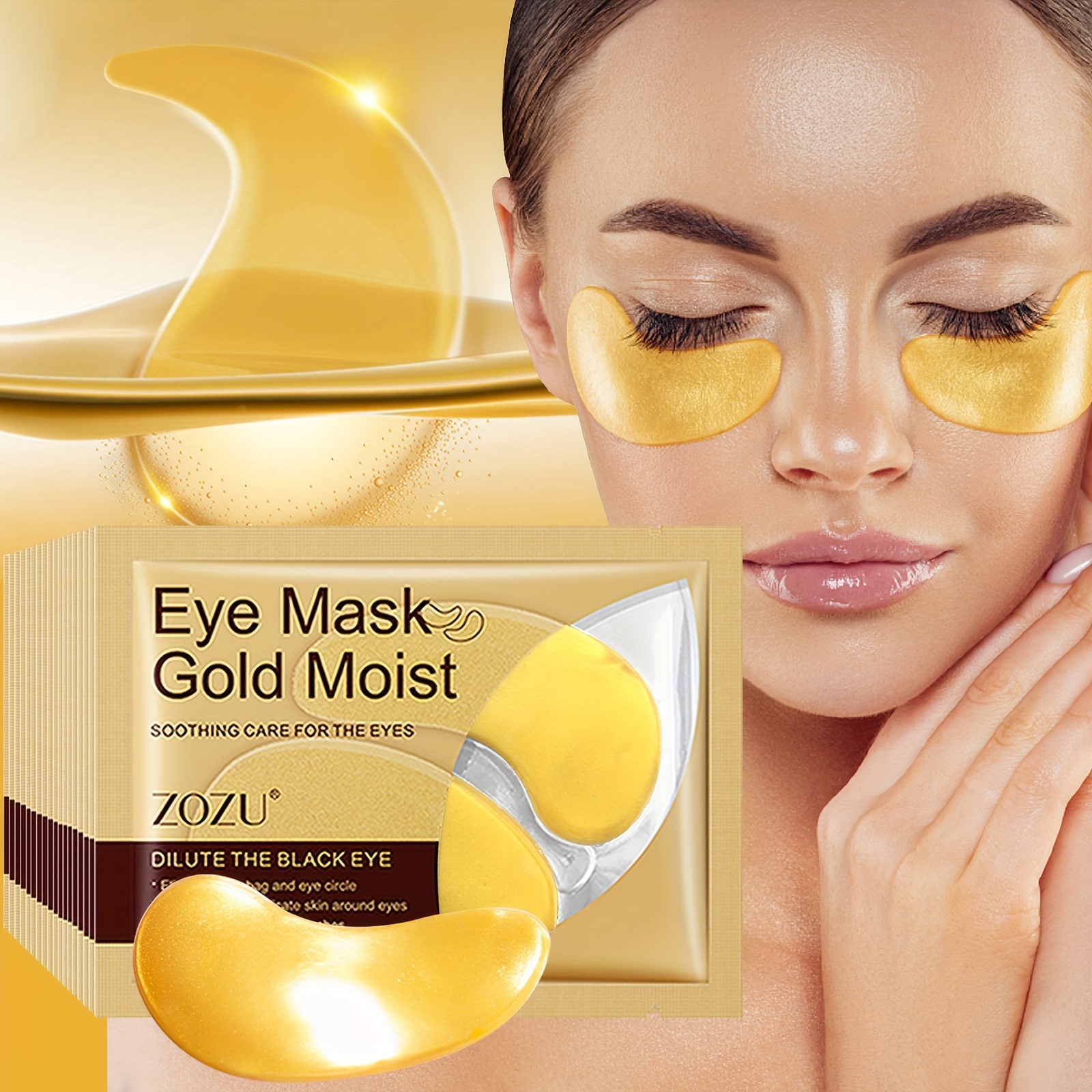 

20 Pairs/kit Golden Eye Mask, Moisturizing And Nourishing Eye Skin, Smooth Eye Skin, Soft And Deeply Hydrating Eye Skin