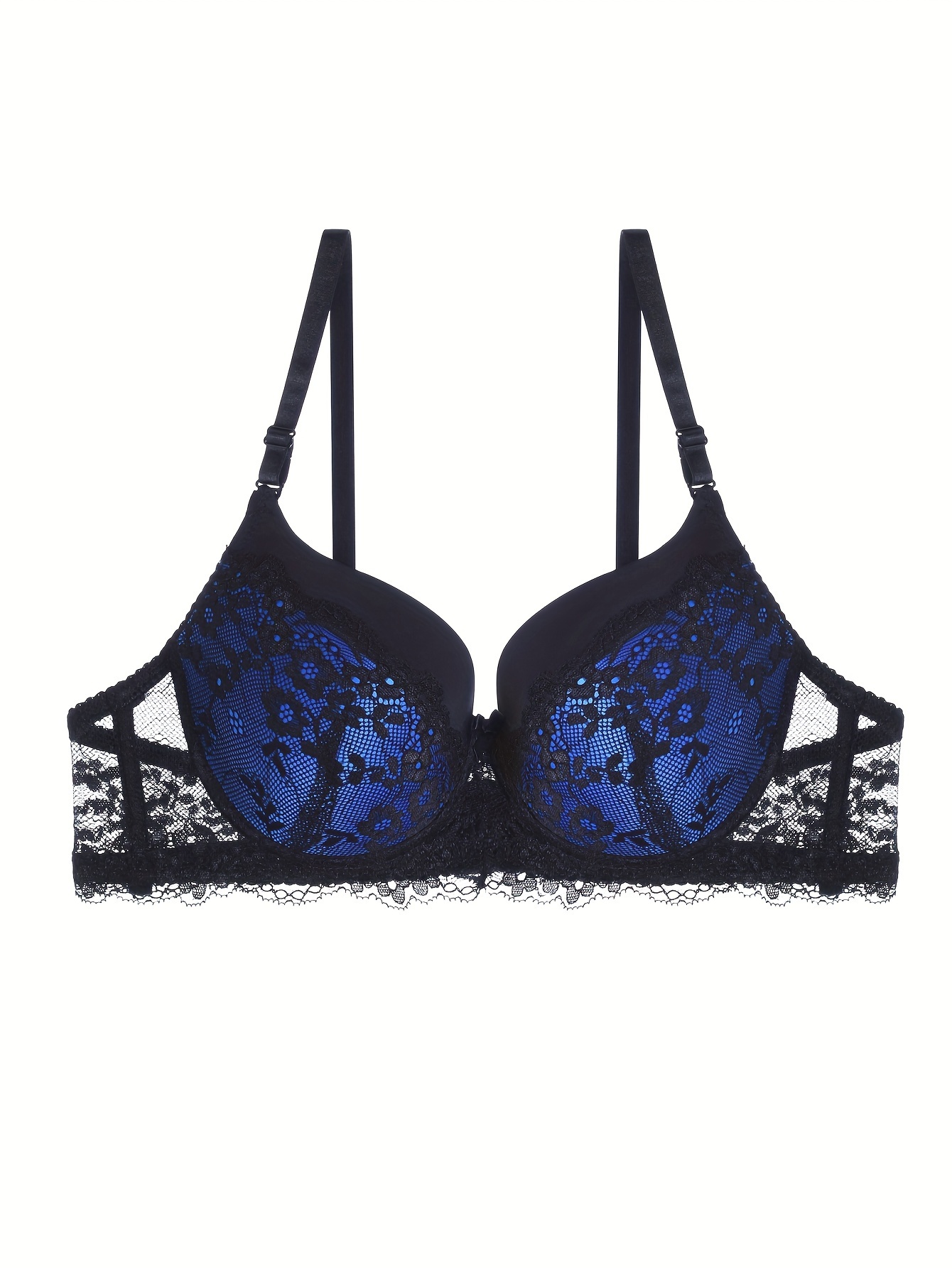 Lace Embroidery Push Up Padded Bra, Small Center Bow Comfort Bra, Women's  Lingerie & Underwear