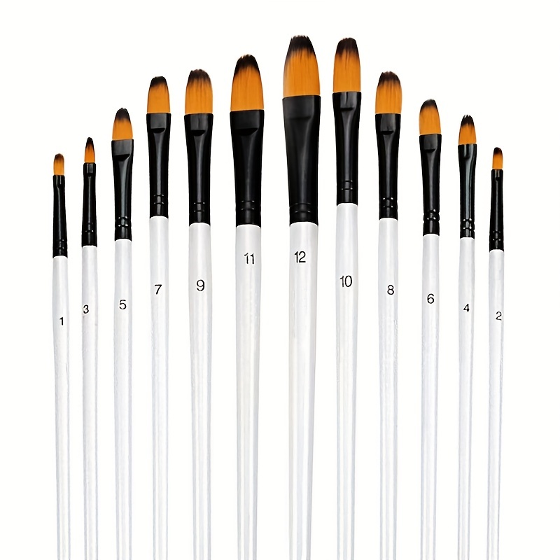 Paint Brush Set 7 Brushes for Acrylic Oil Watercolor Gouache