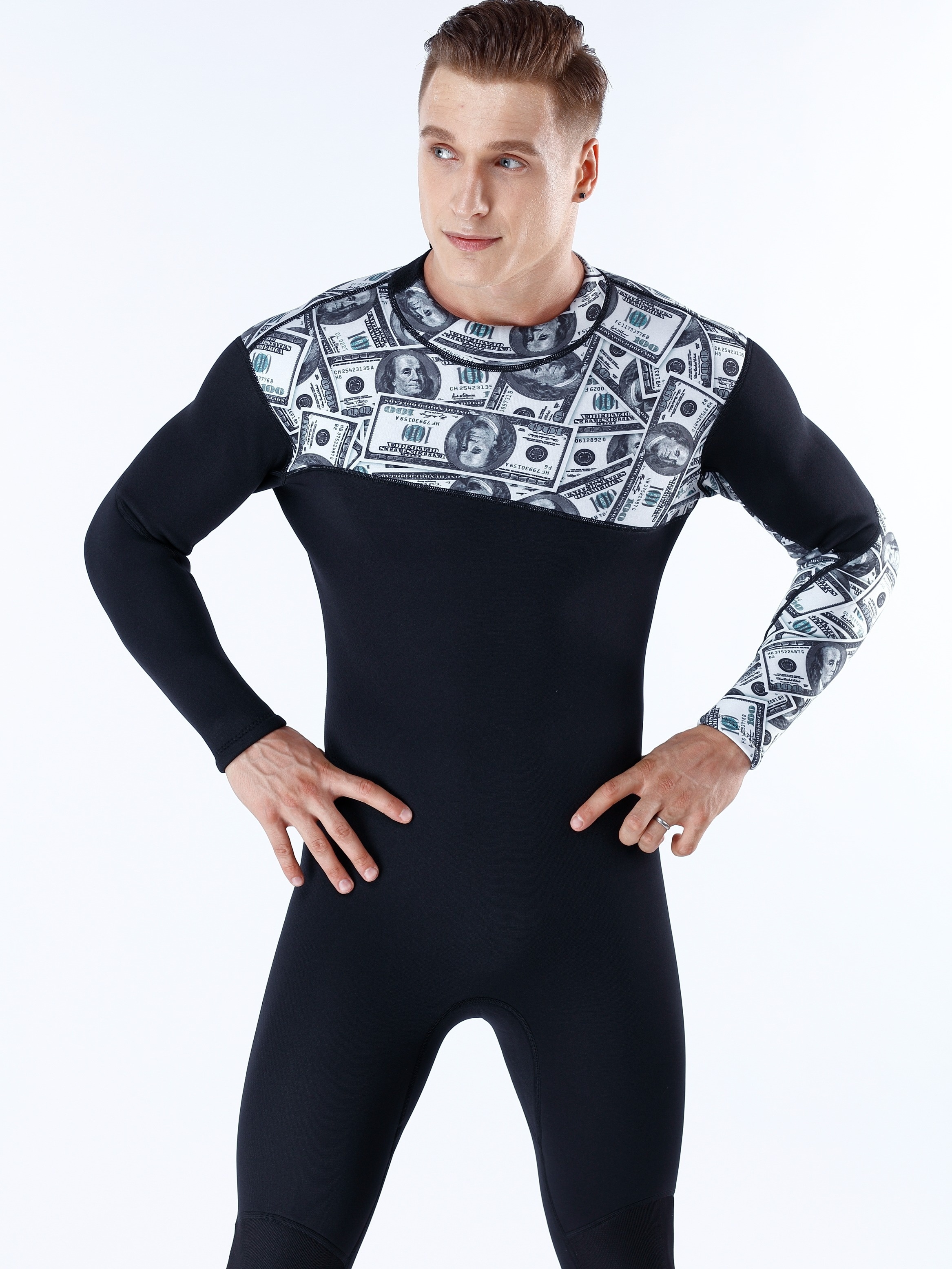 REALON Men's Professional 2mm Neoprene * Suit, Warm Onesie Back Zipper  Protection Wetsuit For Water Sports Snorkeling Swimming Surfing