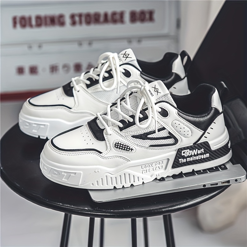 Men's Skate Shoes With Good Grip, Breathable Lace-up Sneakers, Men's  Footwear