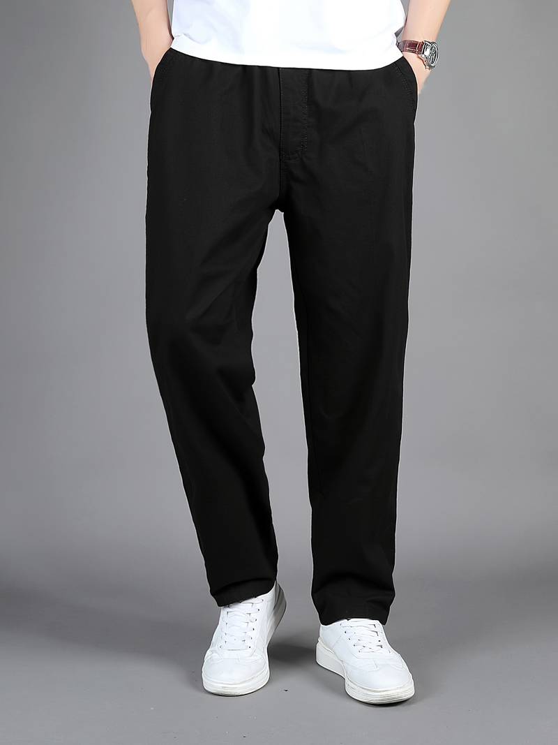 Mens Fashion Casual Black Straight Leg Pants - Men's Clothing - Temu