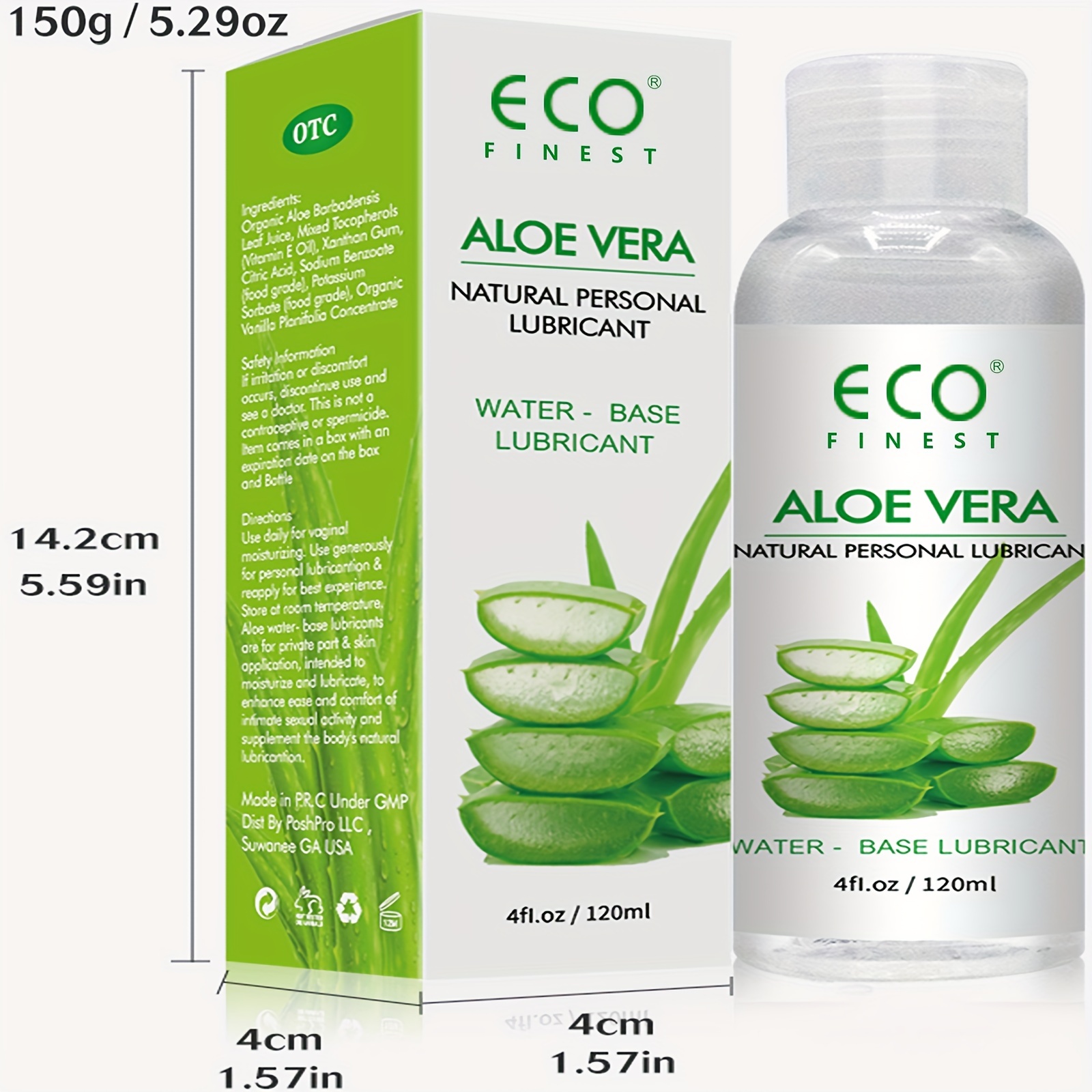 Organic Aloe Vera Lube, Natural Moisturizing Lubricant Gel For Men, Women, Couples picture
