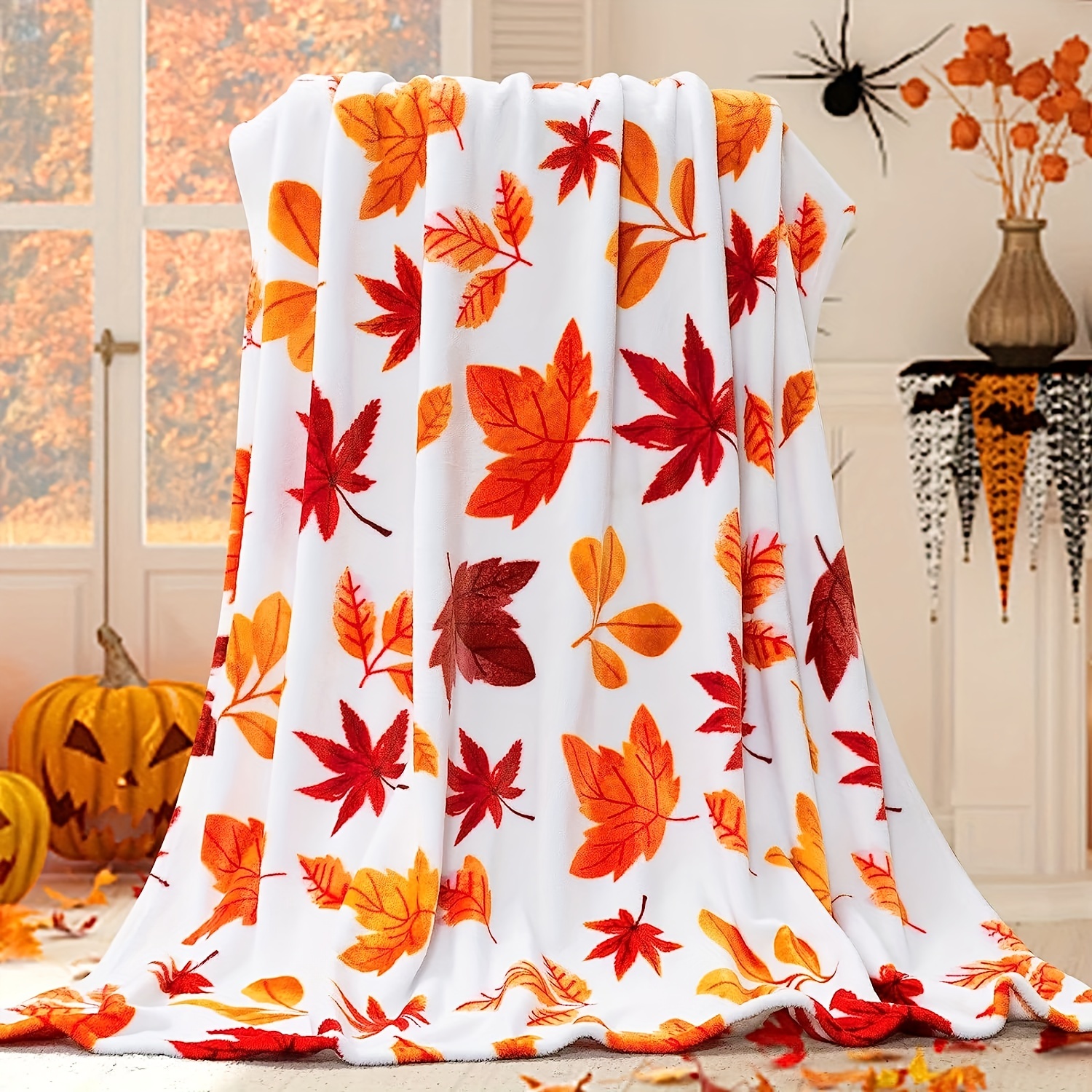 

Fleece Blanket - Halloween Decor Flannel Blanket - Knitted Blanket