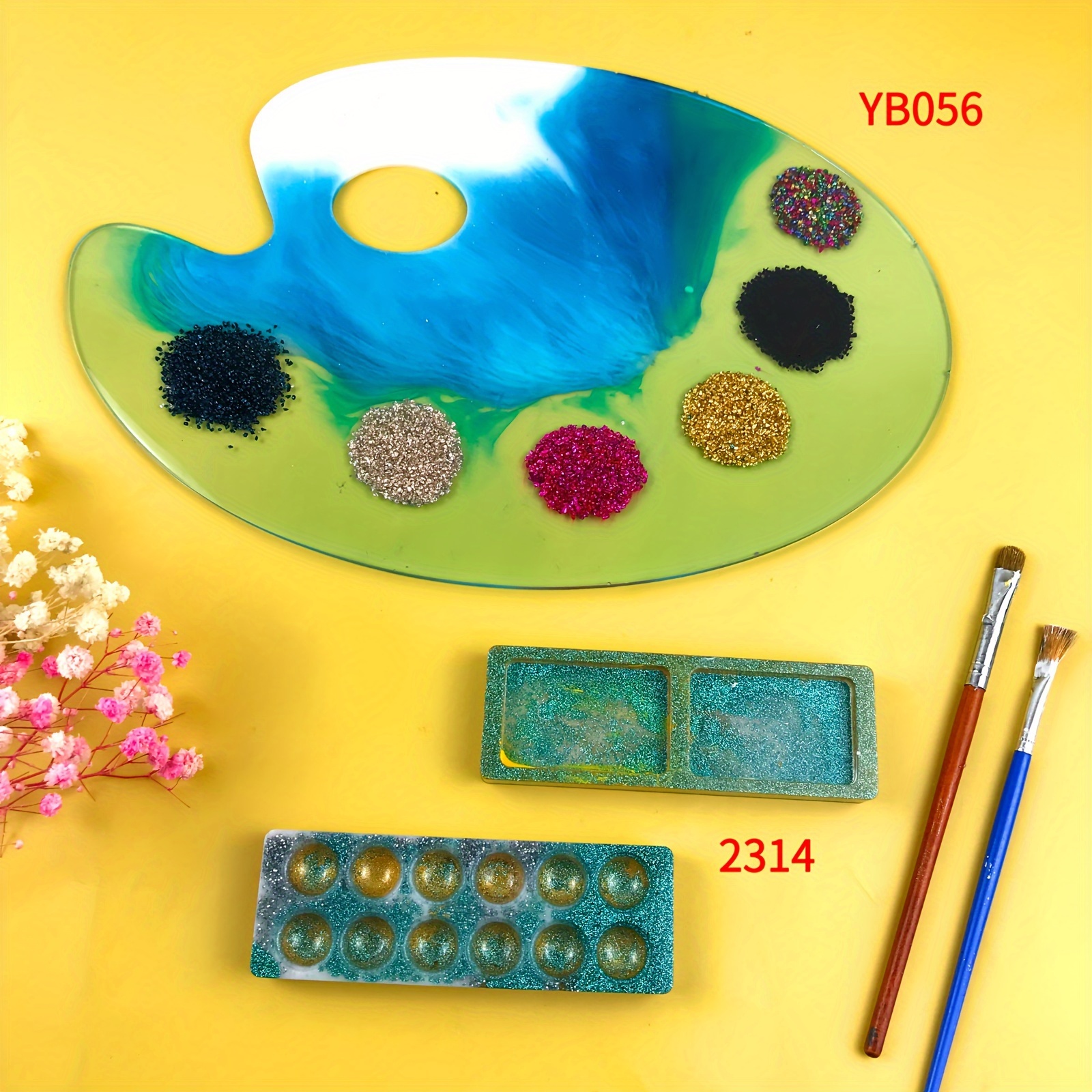 Paint Palette Silicone Mold-resin Flower Painter's Palette Mold-palette Tray  Mold-drawing Board Mold-oval Tray Coaster Mold-epoxy Resin Mold 