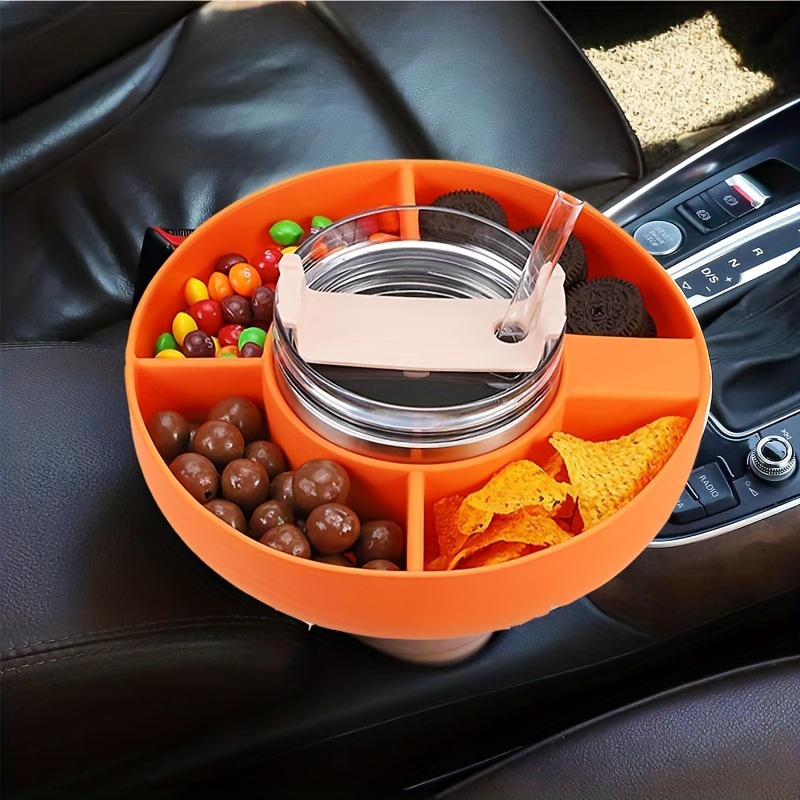 Snack Tray for Stanley Cup 30 oz with Handle Silicone Snack Bowl Compatible  with Stanley Tumbler 30 oz Snack Ring Snack Holder Snack Top with Straw