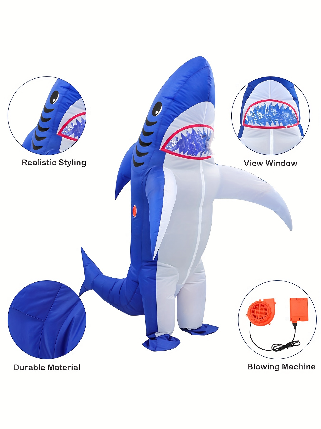 Inflatable Shark Costume For Adult Size Unique Halloween Jaws Costumes For  Men Funny Blow Up Suit For Cosplay Party, Don't Miss These Great Deals