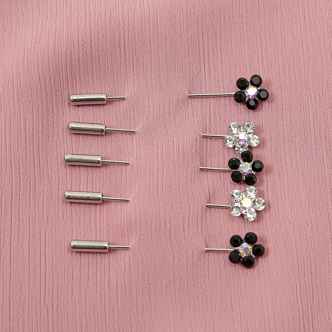 30pcs Set Crystal Rhinestone Flower Hijab Pins For Women Scarves
