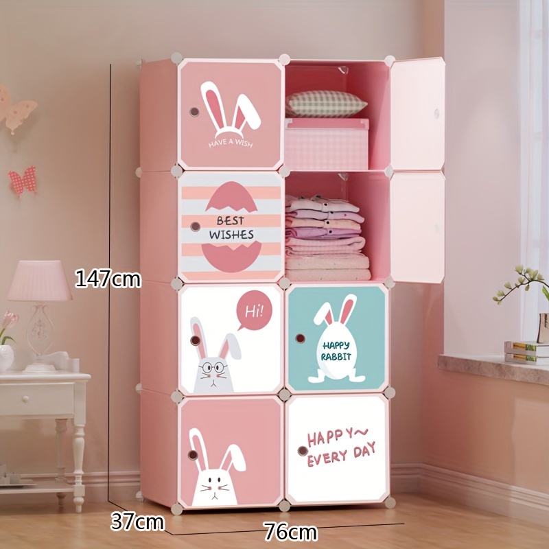 Plastic Cabinet 6 Closet Drawers Organizer Storage Dresser Clothes Bedroom  Pink