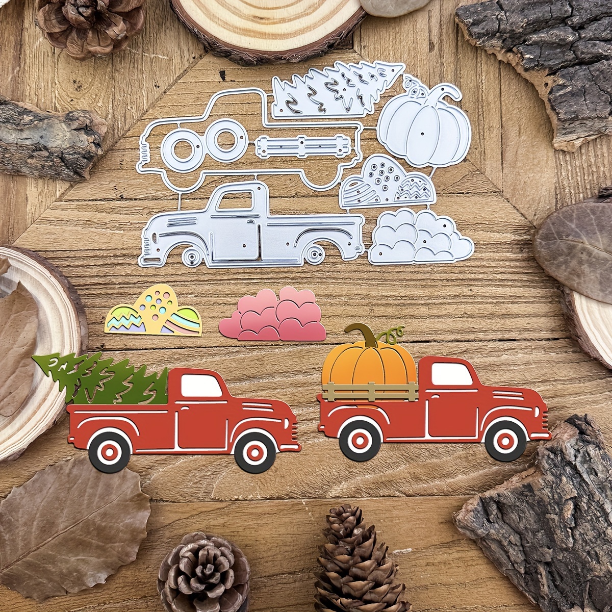

Original Interesting Holidays Layer Truck Metal Cutting Dies Diy Scrapbooking Album Greeting Cards Home Decoration Holiday Blessing Handle Hand Made Eid Al-adha Mubarak