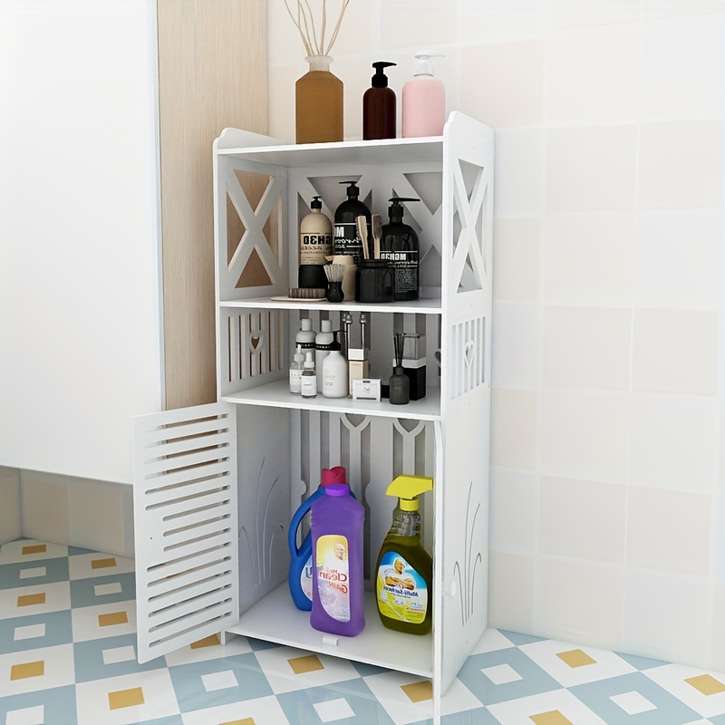 Bathroom Storage Cabinet Floor Organizer Side Toilet Cabinet