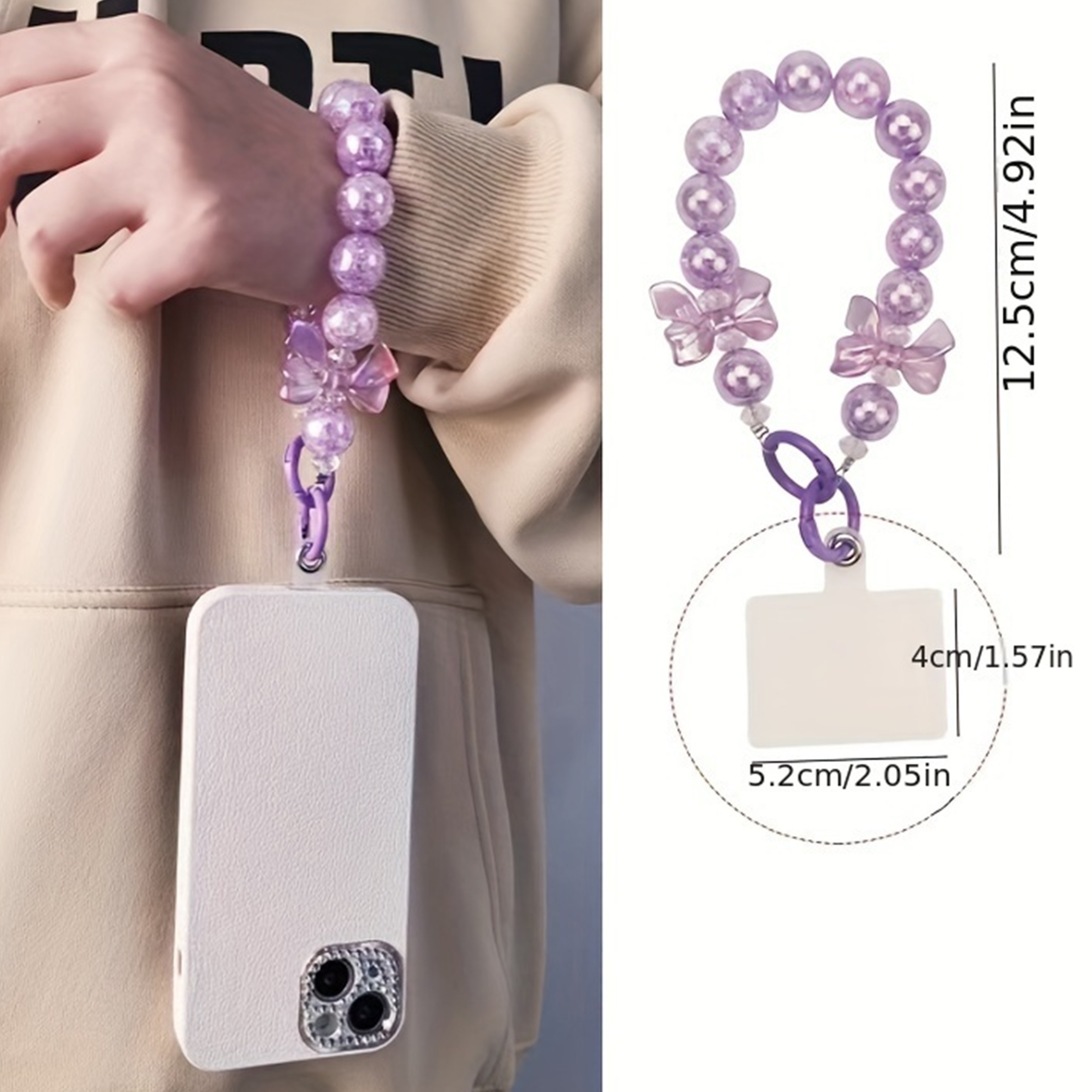 Phone Strap with Beaded Marble - Detachable Phone Lanyard - Hands-Free  Wrist Strap - Adjustable Phone Charm Grip for Women - iPhone 14 Pro Max/ 13  Pro Max/ 12 Pro Max/ 11 - White Marble 