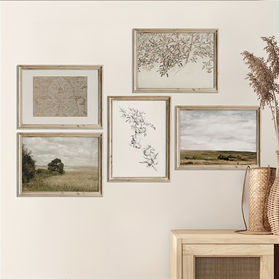  5 lienzos de arte de pared, grandes obras de arte sin marco,  impresiones en lienzo de John Moulton, 5 piezas de imágenes de granero para  decoración del hogar (sin marco) 