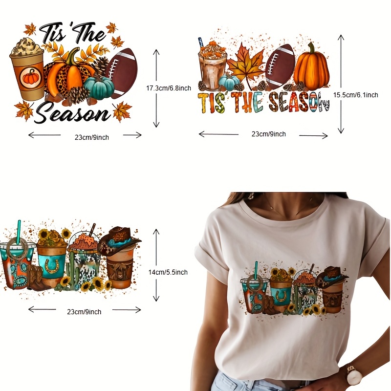 Coffee Football Western Design Iron-on Heat Transfer Sticker Heat Pressed  Decals Heat Transfer Printing For Diy Clothing T-shirt Mask Jeans Backpack  - Temu