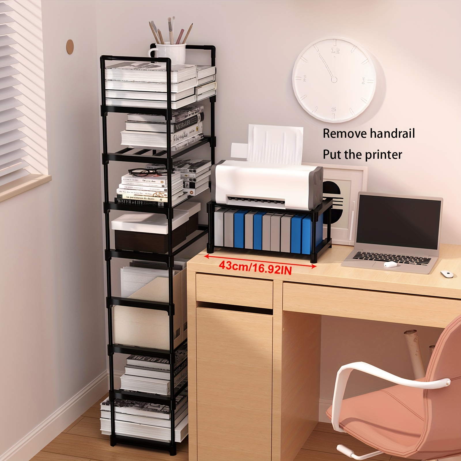 Scaffali salvaspazio Scaffale per libri, Home Office Stretto Organizzatore  per scaffali aperti per libri, Supporto per piante utili per molti molti