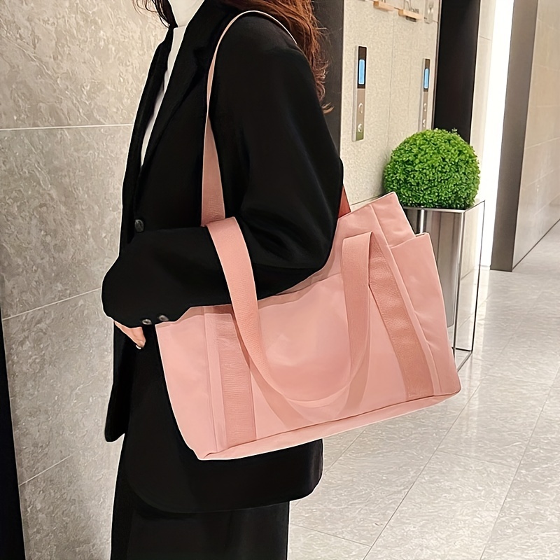 Large Capacity Nylon Tote Bag Solid Travel Storage Bag