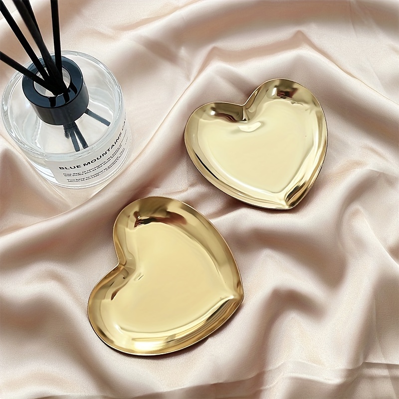 Stainless Steel Heart shaped Tray Cosmetics Jewelry Tray Temu