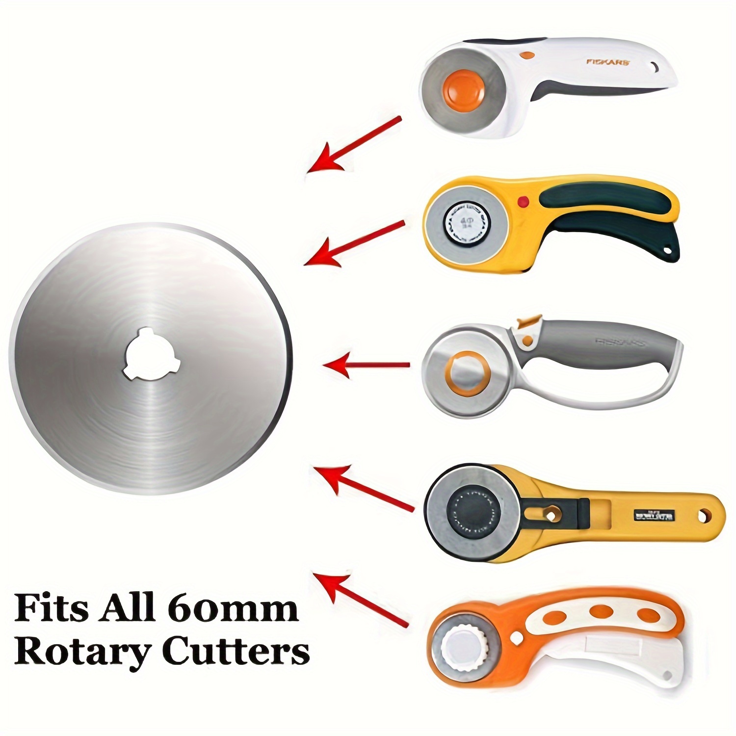 10pcs 60mm Rotary Cutter Blades for Fiskars Olfa Dafa Spare A