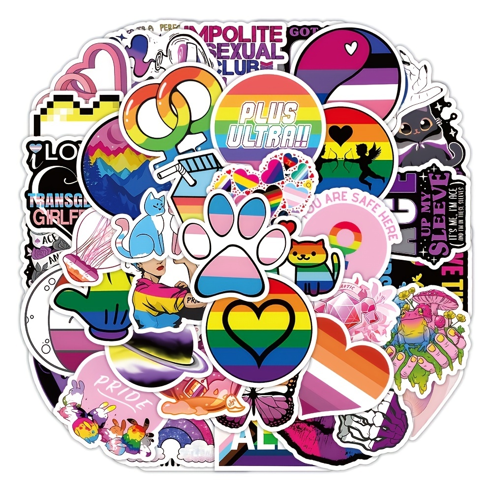 Rainbow Pride Stickers, 200-Piece LGBTQ Rainbow Stickers, Vinyl LGBT Gay  Pride Stickers for Laptops, Water Bottles, Luggage, Scrapbooking