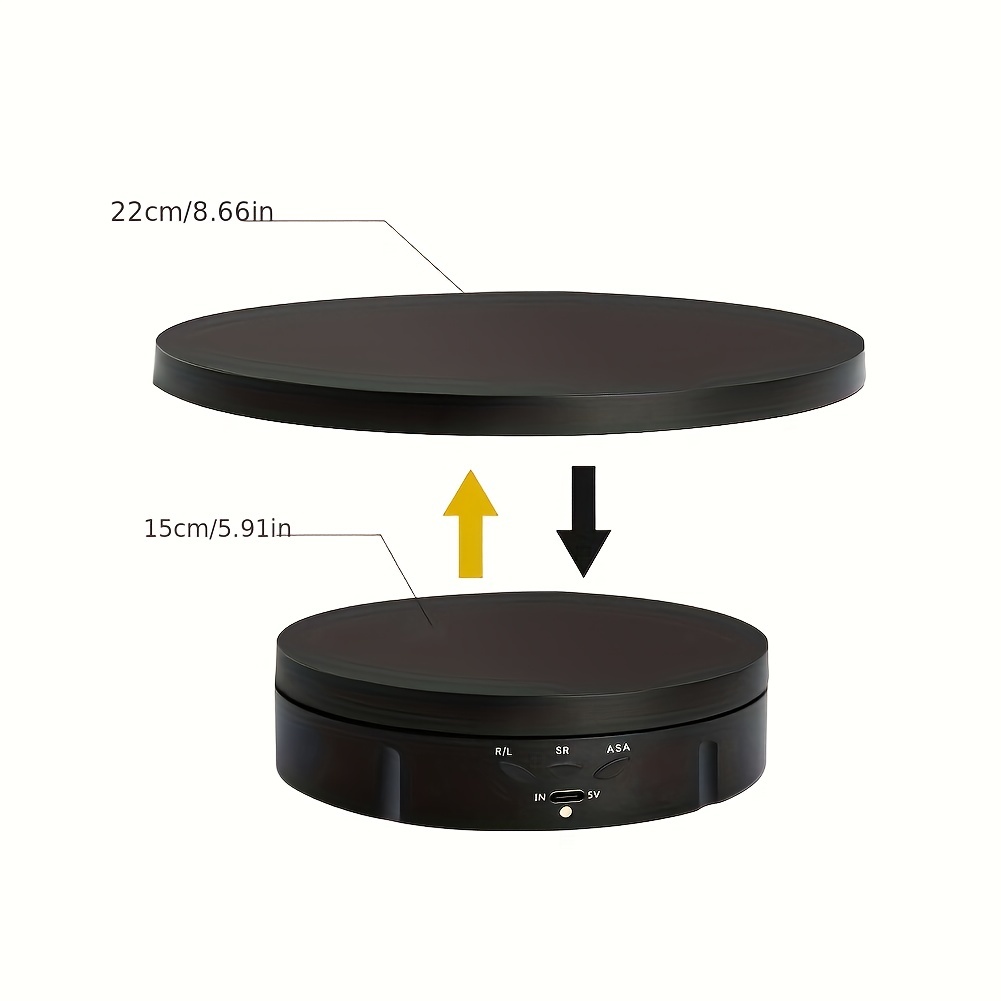 6'' Motorized Rotating Display Stand, Three-speed Spinning Display Stand  Turntable, Rotating Platform Product Turntable for Display Jewelry, Shoe