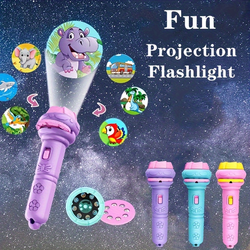  Lámpara de iluminación para niños, proyector de diapositivas,  lámpara de juguete de historia de proyección de historia, dispositivo de  cognición para niños, linterna divertida con patrón de animales, luz  nocturna interactiva