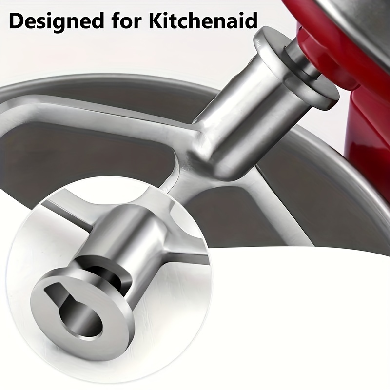 GVODE Accesorio de paleta para mezcladoras Kitchenaid de 5 plus/6 cuartos  de galón, batidor plano de acero inoxidable pulido 18/8 para mezclador