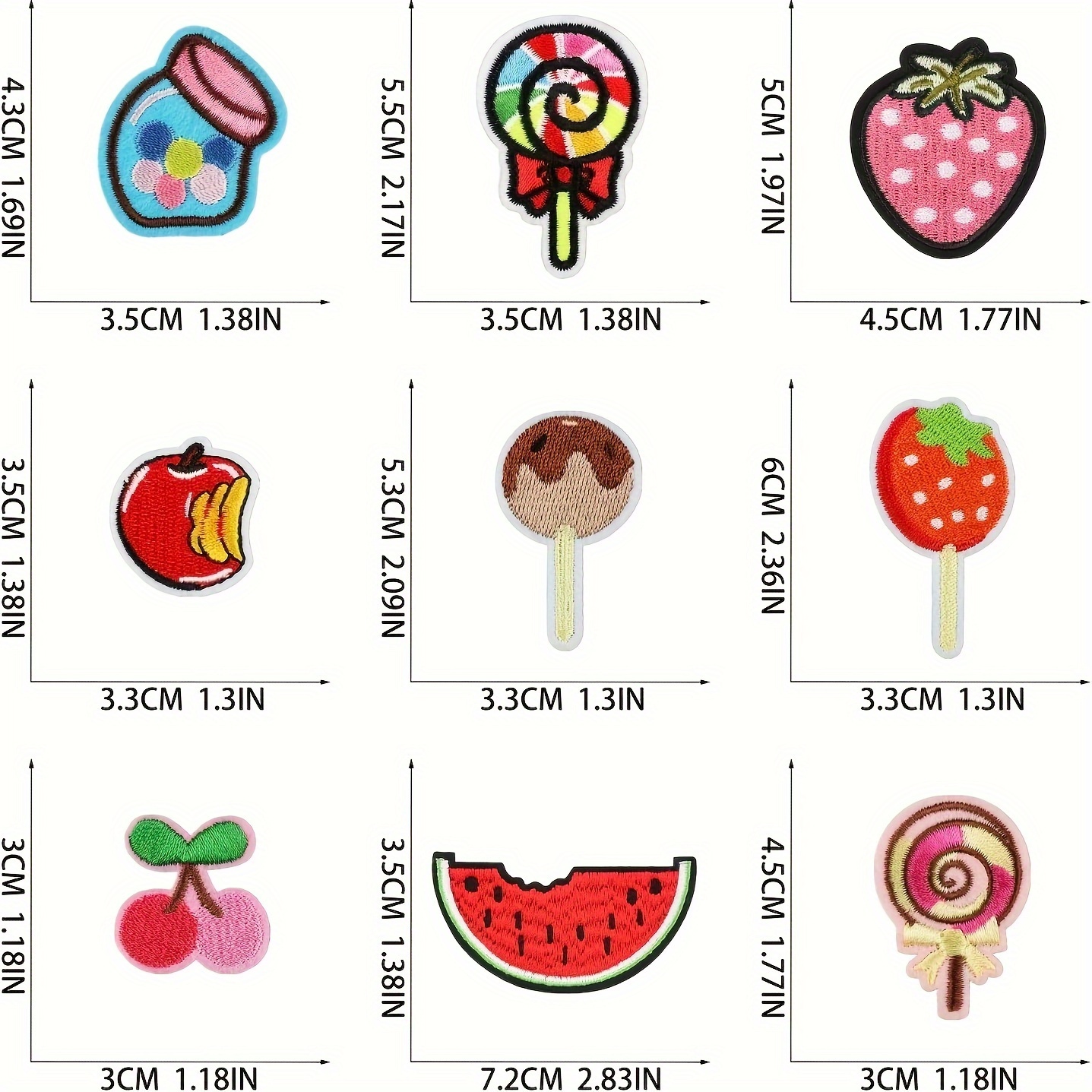 3pcs/Set Cartoon Strawberry Embroidered Iron-On Fabric Patch For Clothing  Decoration