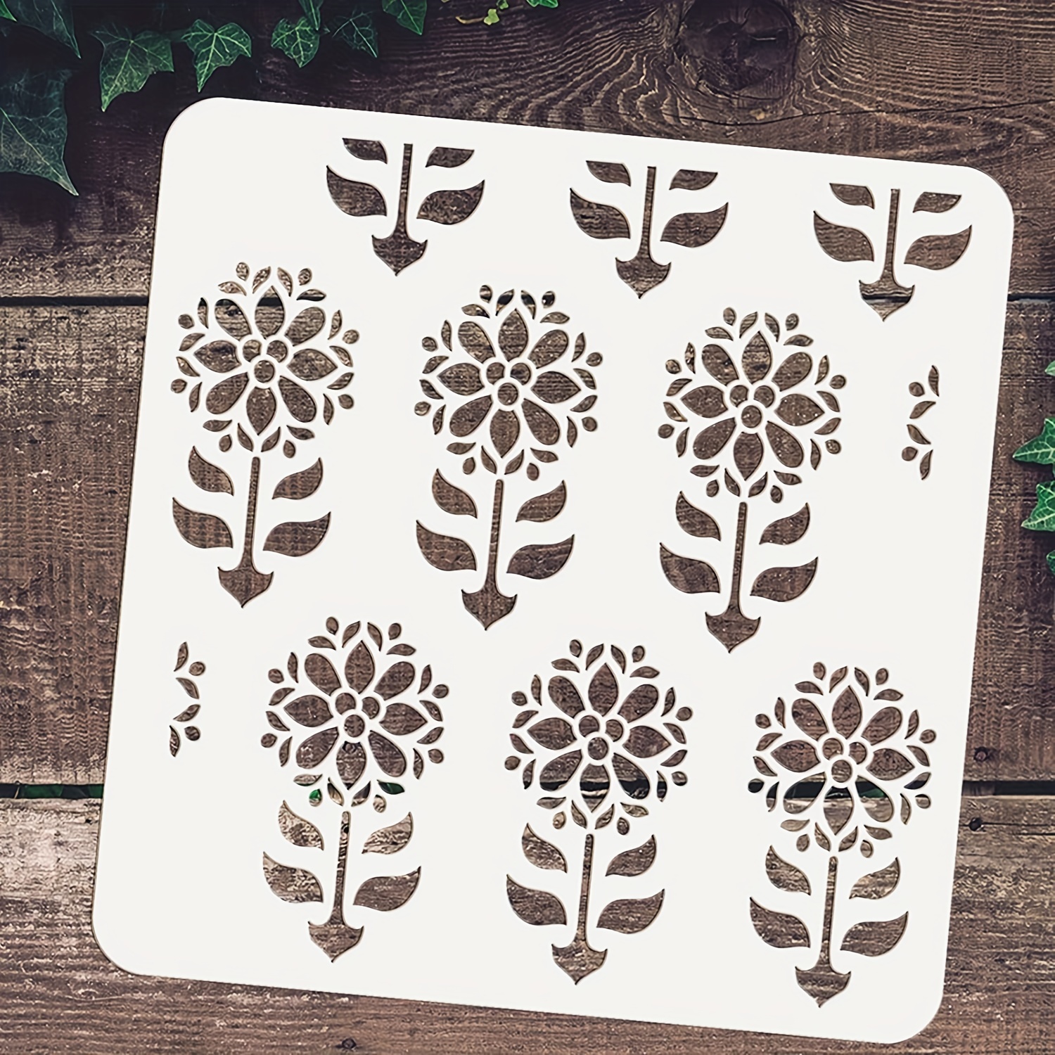 Flowers Tile Stencil 2 Styles Floral Stencil Plastic - Temu