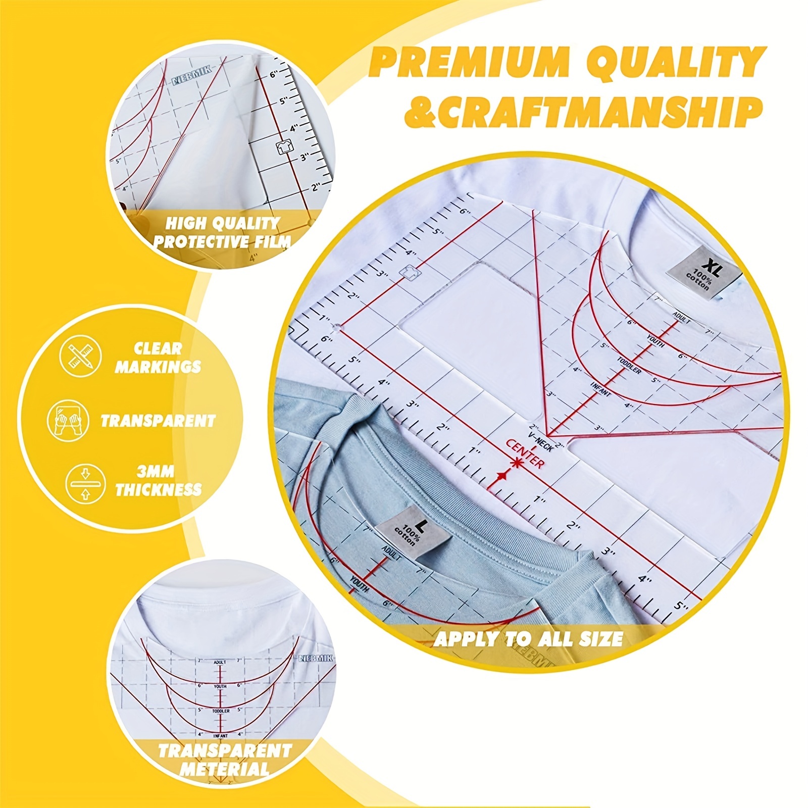 Crafty Transfer Tool Heavy Duty Aluminum T-shirt Alignment Guide