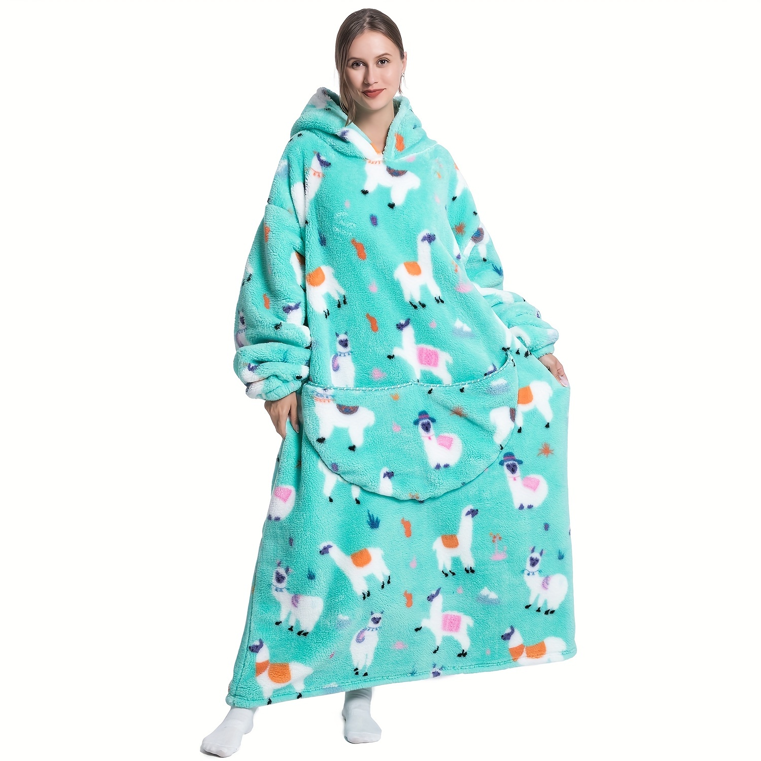 1pc Avocado Modello Felpa Cappuccio Coperta Indossabile - Temu