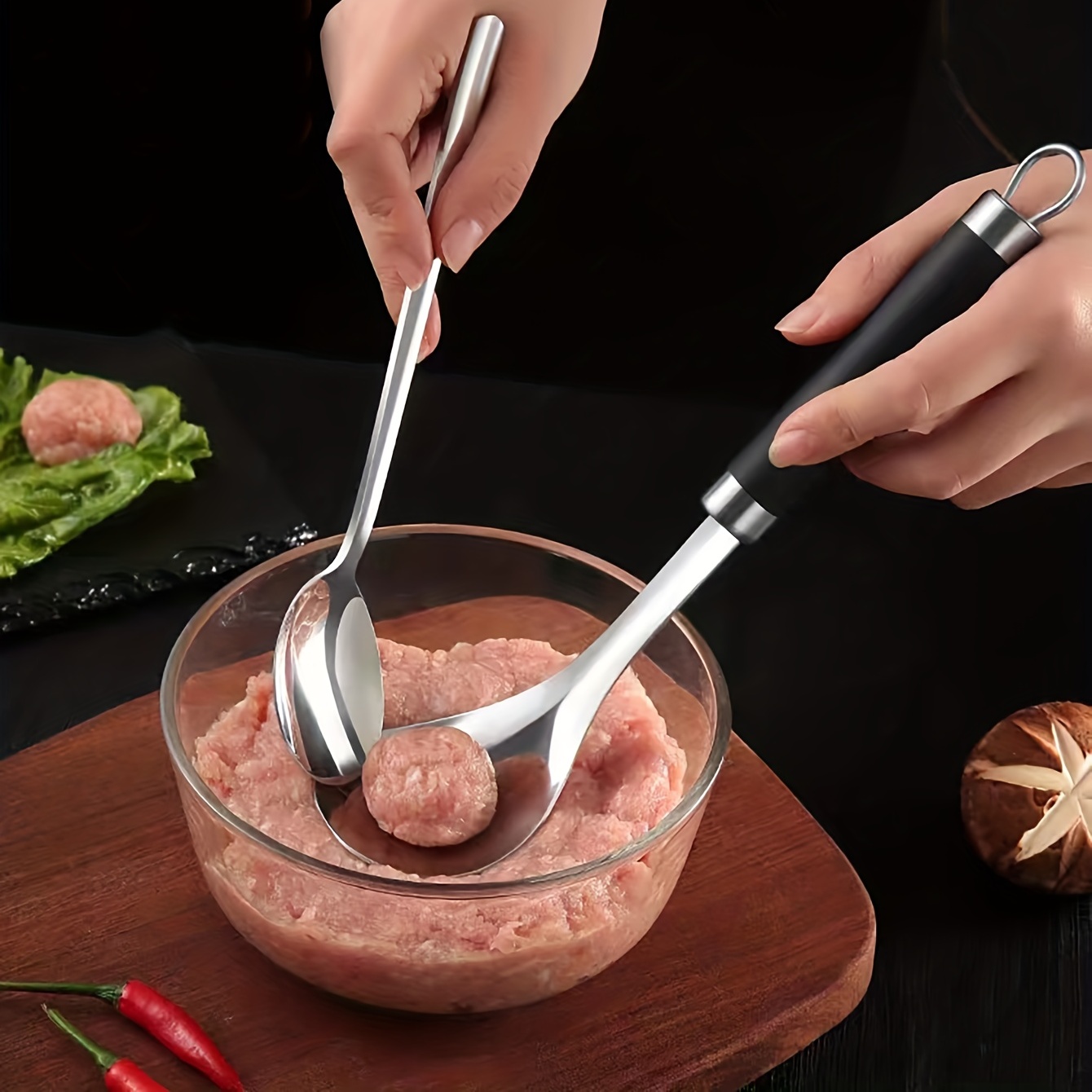Stainless Steel Meatball Making Tool Meat Scoop Fish Spoon - Temu