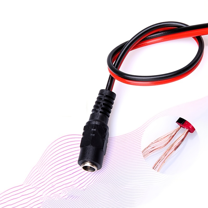12V DC connectors 5.5 x 2.1mm DC Power Pigtail Cable Male Female
