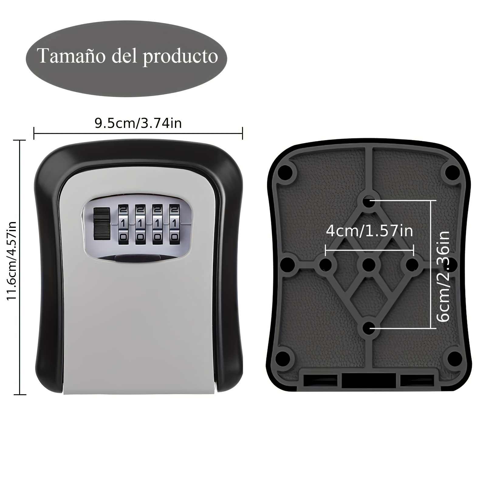 Ceisazira Caja de Seguridad para Llaves con código de 4 dígitos,  Impermeable y Resistente a la corrosión Pared cajetin Llave combinación  para hogar