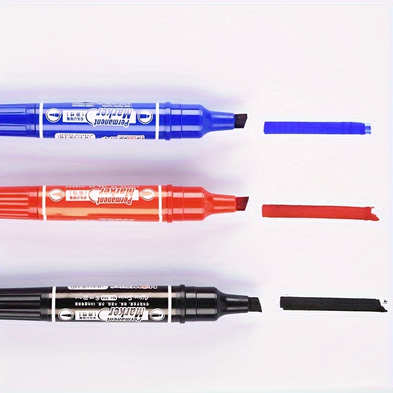 Double Marker Black Ink Waterproof Marking Pen 10pcs for Students