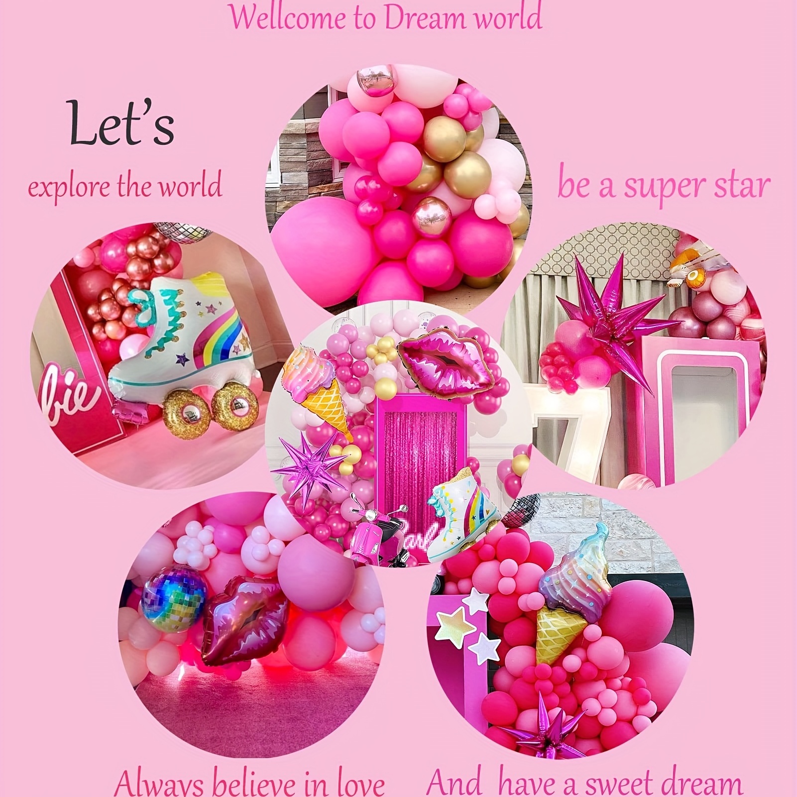 Barbie balloon decoration, Barbie balloon Garland, Barbie balloon arch