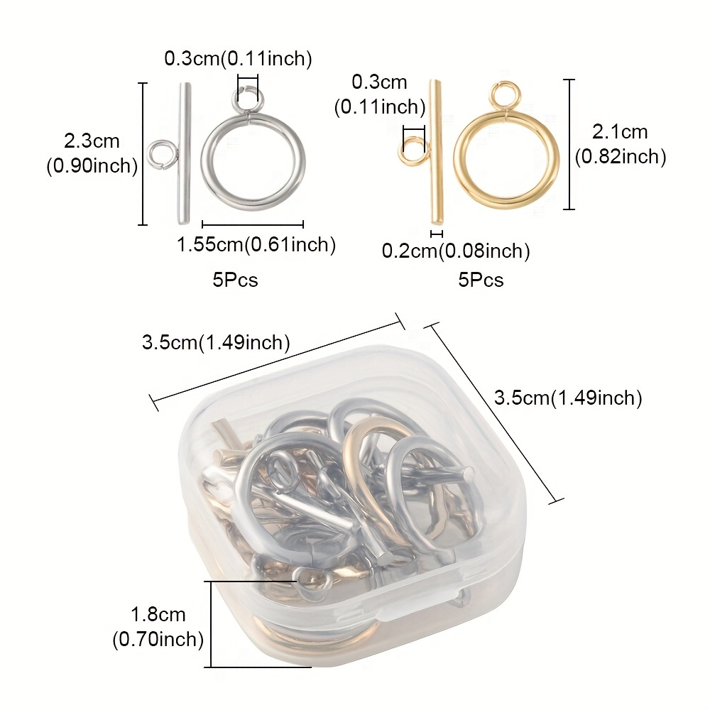 Toggle Clasps 304 Stainless Steel Ring Toggle Connectors - Temu