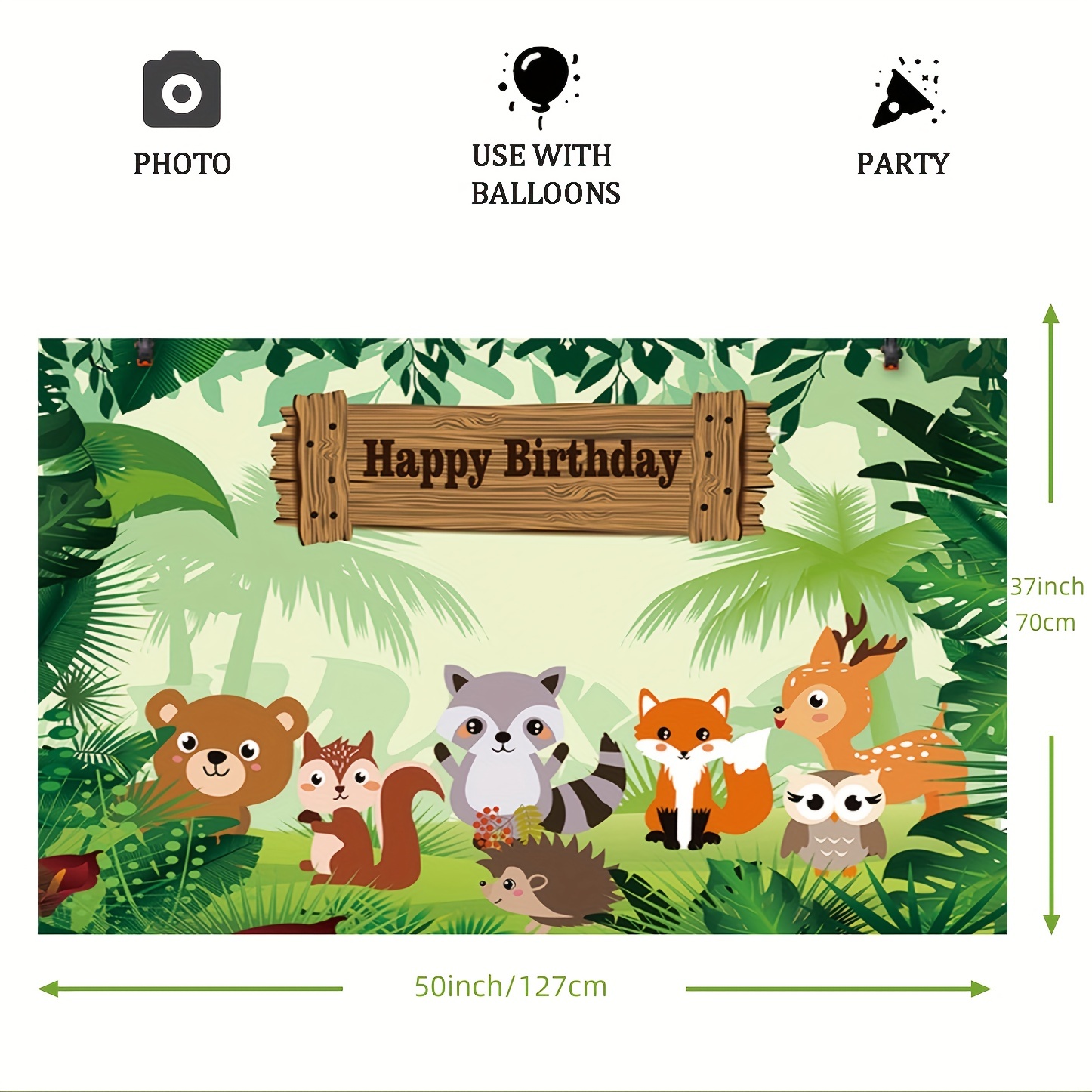 Toile de fond anniversaire Jungle pour photobooth