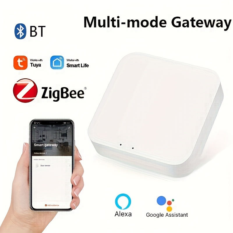 MOES ZigBee 3.0 & Bluetooth & Mesh Hub Only Support Tuya Device Work with  Smart Life App, Intelligent Bridge Wired Smart Home Gateway Voice Control