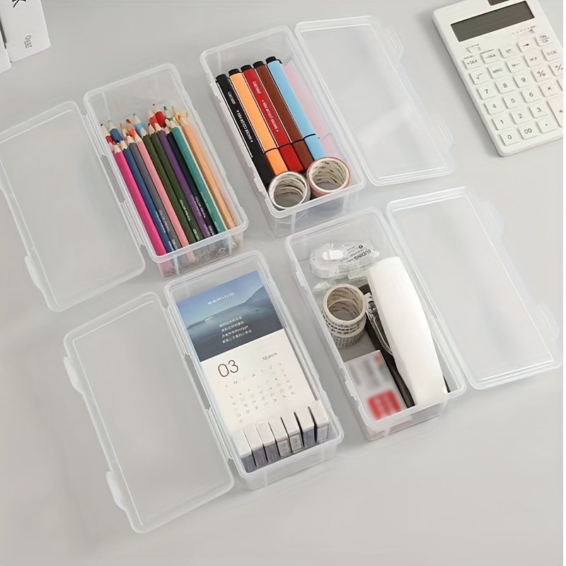 ShenMo 2pcs superposable boîte à crayons boîte de rangement en