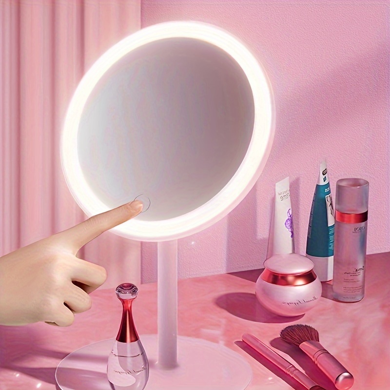 LYZFSY Specchio Trucco Con Luci LED, Specchio Da Appoggio Specchio Di  Vanity Con 3 Colori Di Luce Specchio Da Tavolo Specchio Rotondo Per Trucco,  Cura