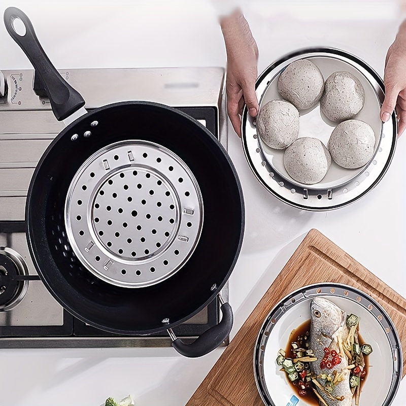 Stainless Steel Removable Steamer Rack With Multi-functional Steaming Grid